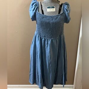 Torrid  Sz  0 Sundress - may be worn off shoulders. Chambray dress- lightweight